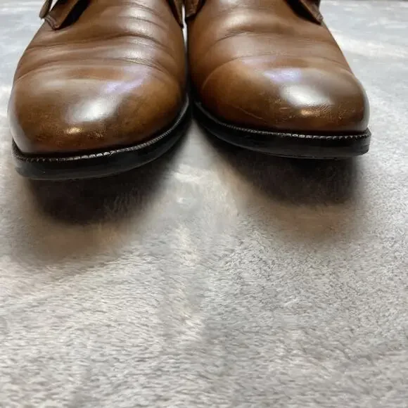 To Boot New York Monk Strap Oxford Dress‎ Shoes Mens 10 Caramel Brown Leather